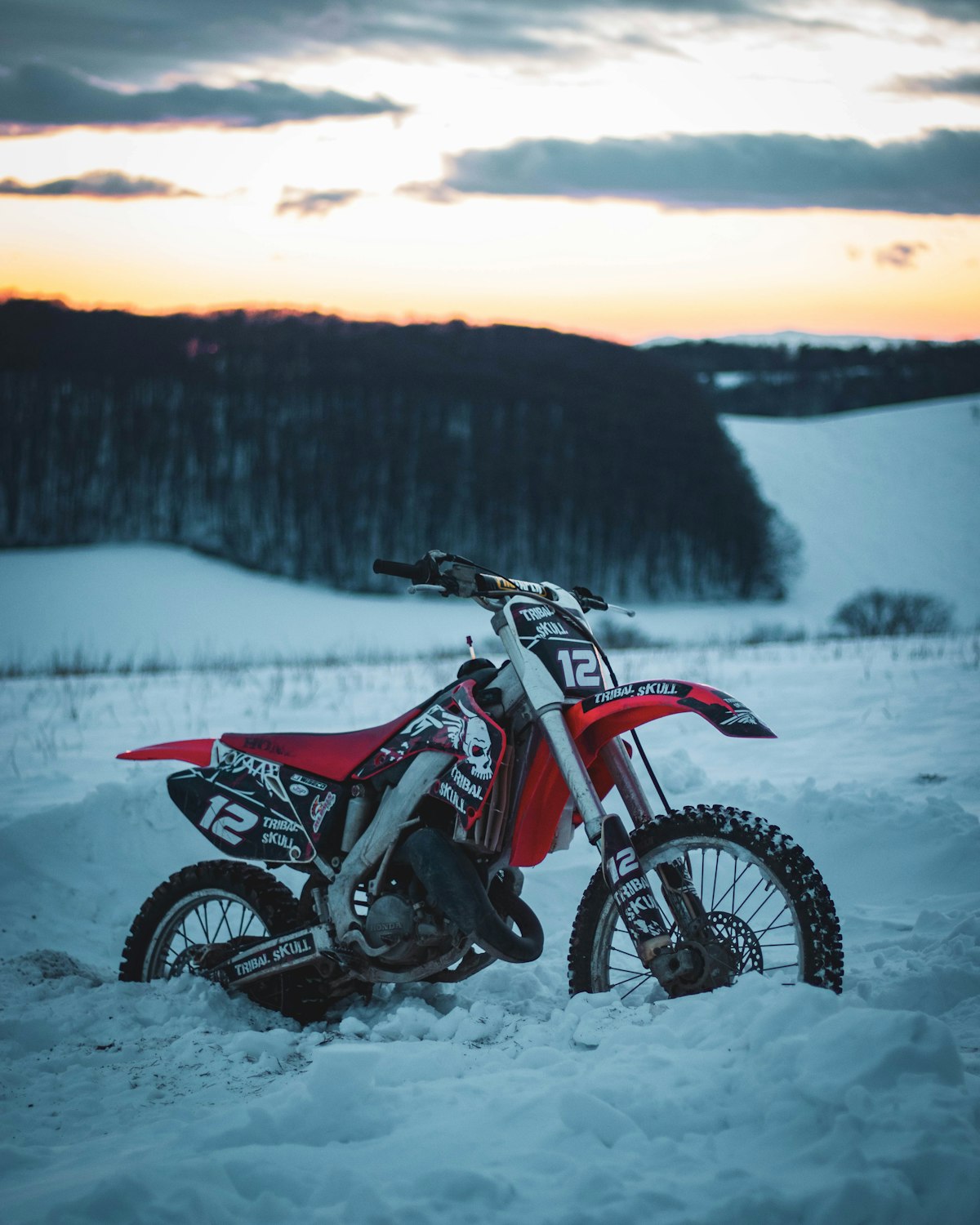 Dirt bike at sunset