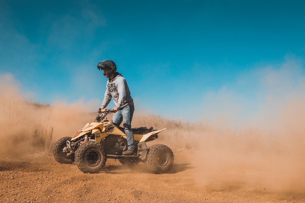 Yellow ATV in field